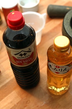 Japanese ingredients for chicken teriyaki