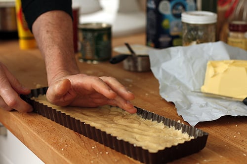 pressing dough for ginger slice