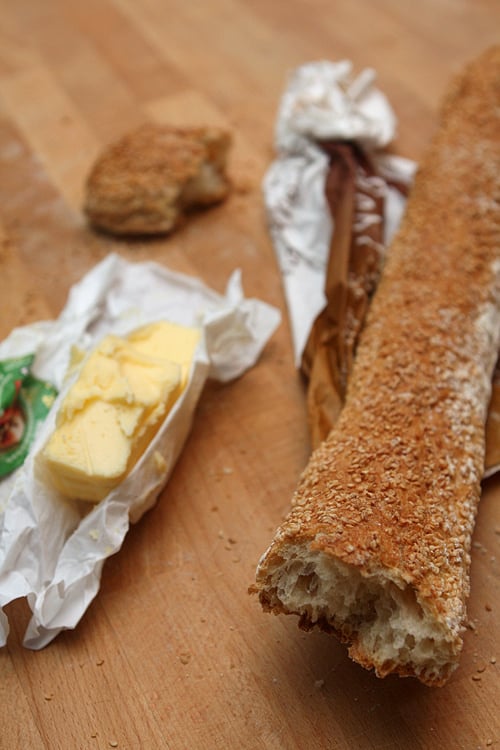 sesame baguette and salted butter