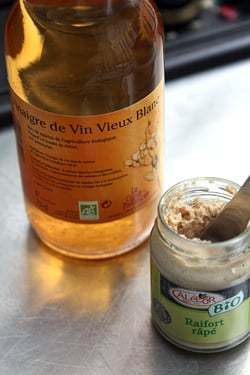 white wine vinegar and horseradish