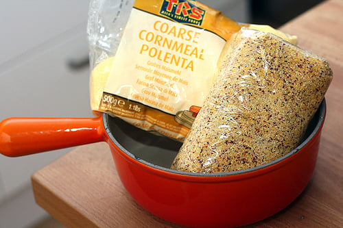 two bags of polenta