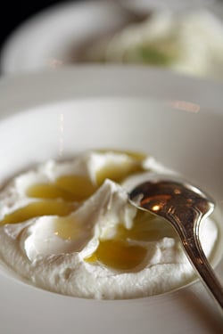 fresh white cheese with olive oil