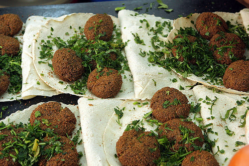 falafel and herbs