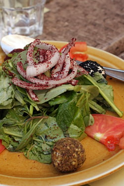 mixed greens sumac cheese