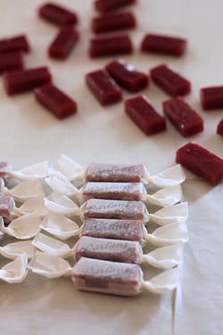 raspberry caramels