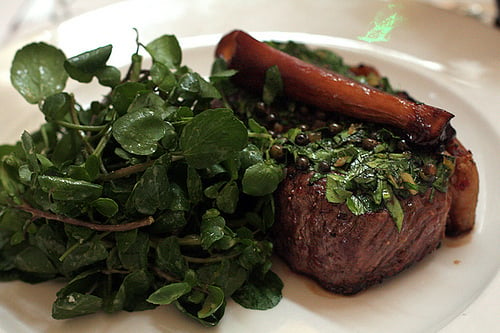 steak and watercress at Nopi