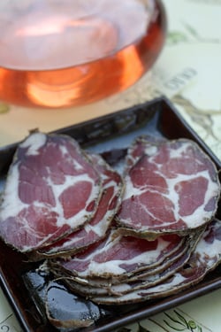 charcuterie and rosé