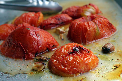 roasted tomatoes & garlic for tomato soup