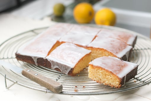 White Chocolate Cake with Lemon Glaze