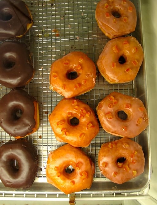 Blood orange doughnuts