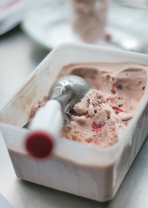 Roasted Strawberry-Miso Ice Cream