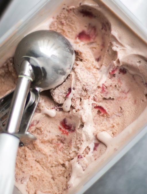 Roasted Strawberry-Miso Ice Cream