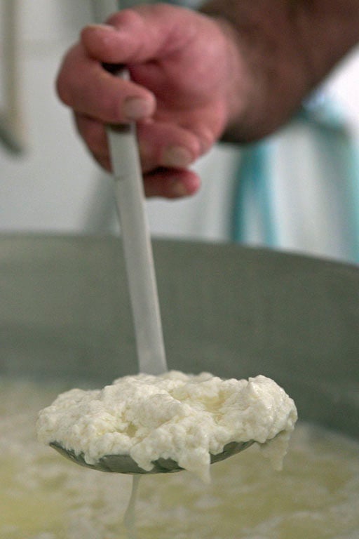 ladle of ricotta