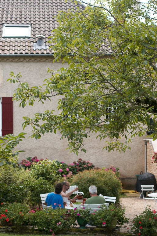 Dining under the walnut tree