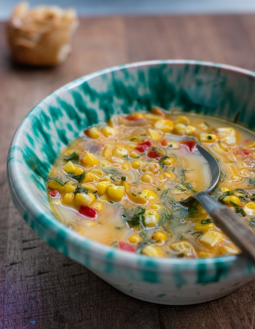 Corn Soup with Fresh Herbs