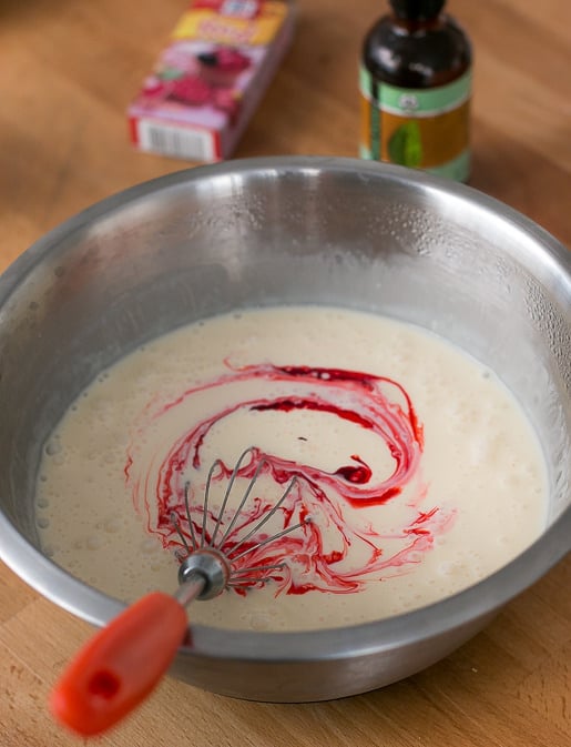 Peppermint stick ice cream with hot grudge sauce