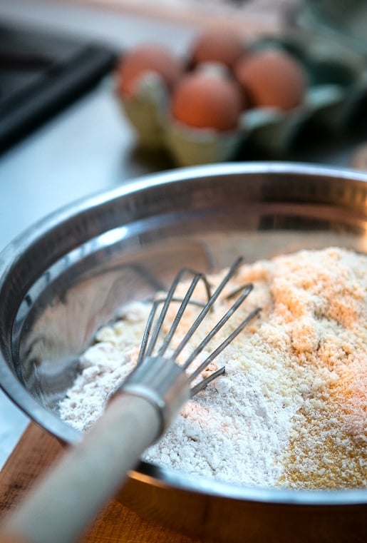 Orange-glazed polenta cake