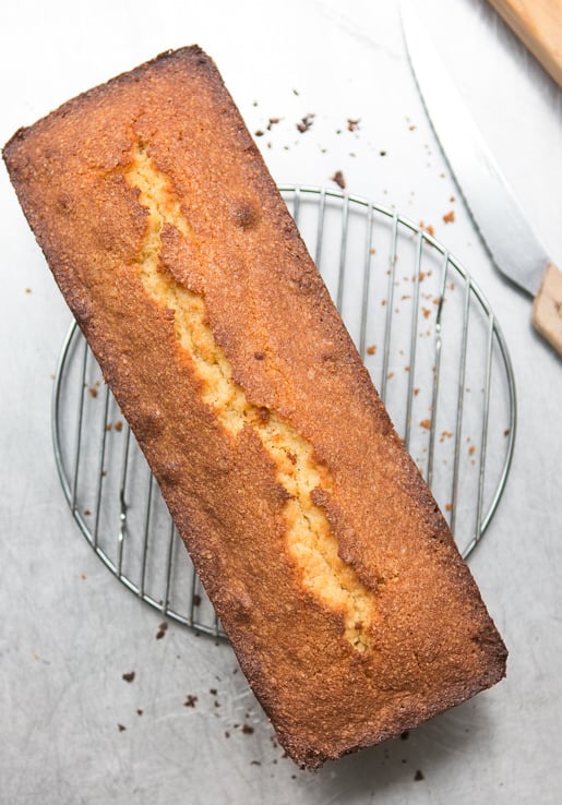 Orange-glazed polenta cake