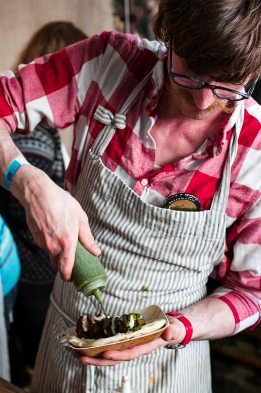 Falafel maker at Kerrygold Ballymaloe Literary Festival in Cork, Ireland