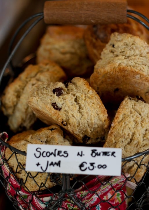 Fresh Irish scones at Ballymaloe Cafe