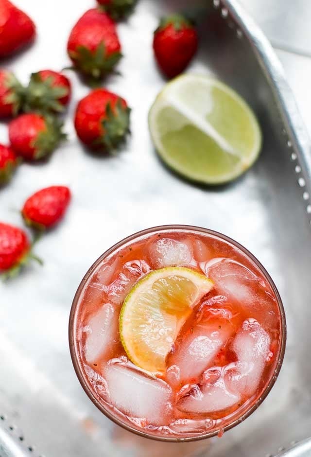Strawberry Gin Cooler Cocktail