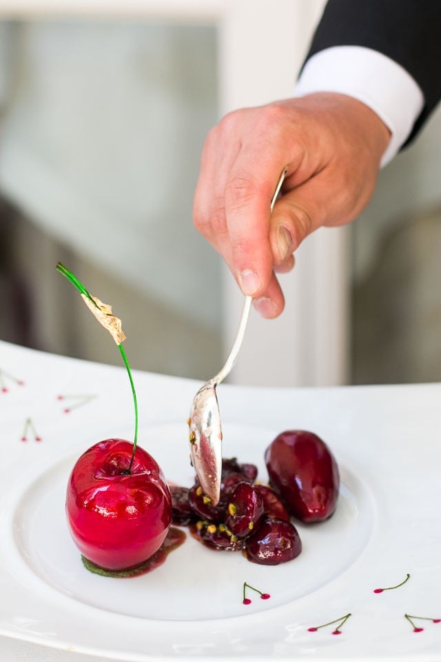 Cherry Pistachio Dessert at The Bristol Hotel, Paris