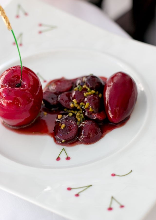 Cherry Pistachio Dessert at The Bristol Hotel, Paris