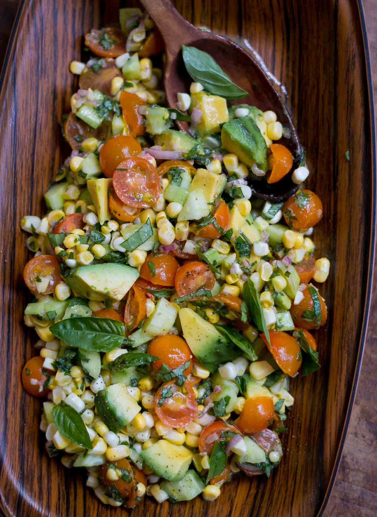 Fresh Corn, Tomato, Avocado and Basil Salad David Lebovitz