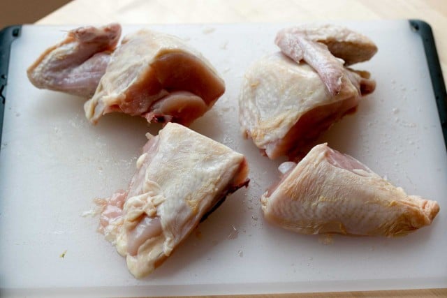 Chicken cooked in red wine vinegar