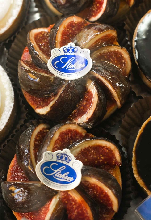 Fig tarts at Stohrer Pastry Shop in Paris