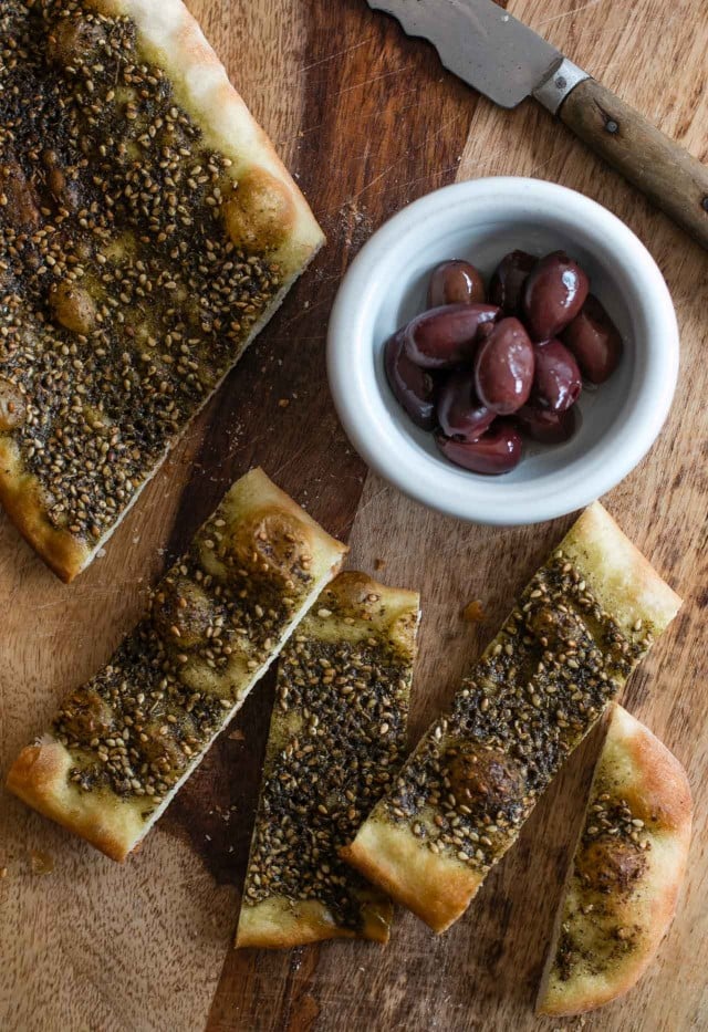 Manoushe zaatar flatbread