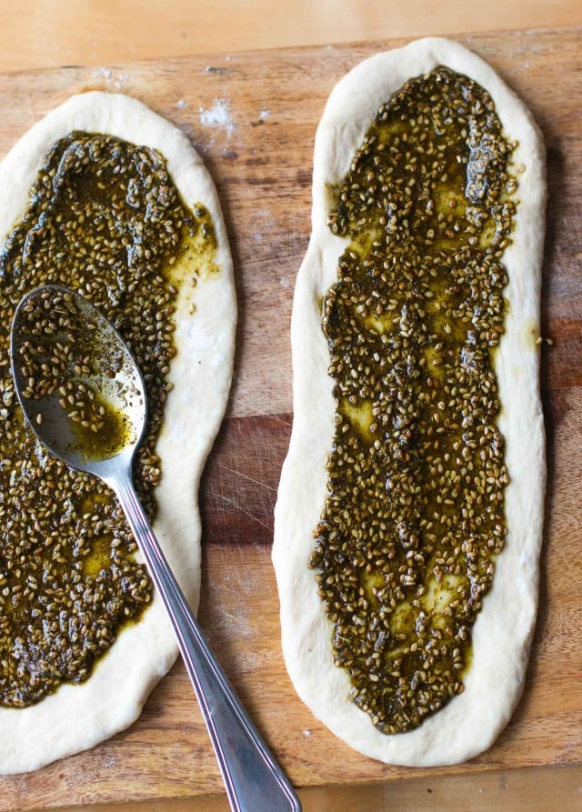 Manoushe zaatar flatbread