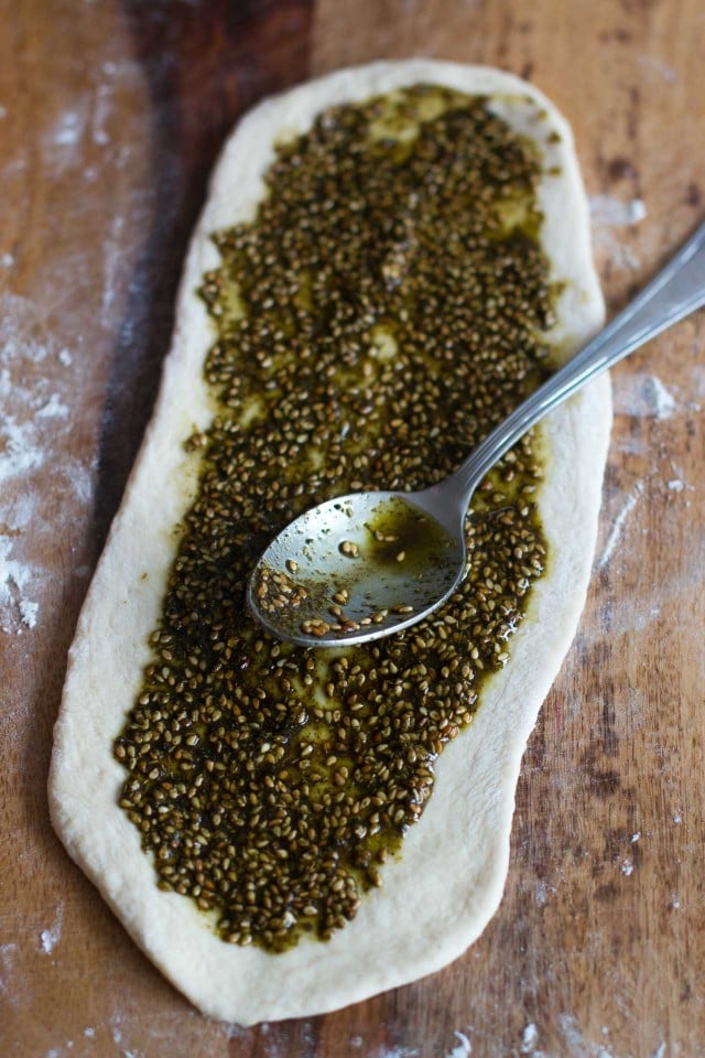 Manoushe zaatar flatbread