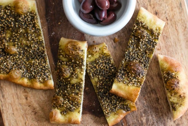 Manoushe zaatar flatbread