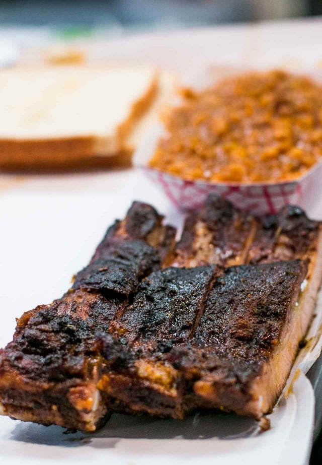 Pork ribs at John Brown Smokehouse New York