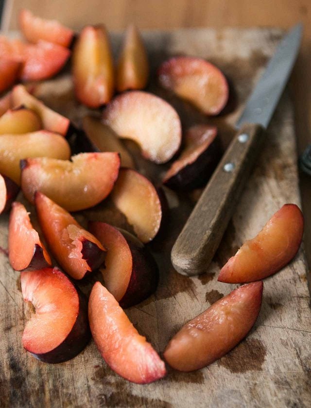 Spiced Plum cake recipe with toffee glaze