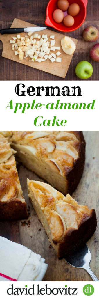 A delicious cake loaded with apples and almond paste, which makes this cake extra-moist. A recipe from Classic German Baking for the fall, and the holidays!