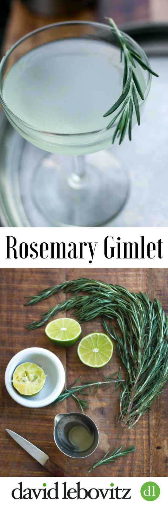 The perfect cocktail! Gin, fresh lime and rosemary syrup.