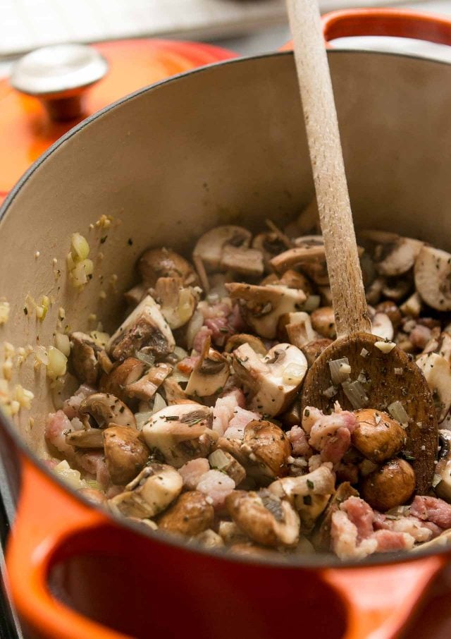 Mushroom Bacon Farro Risotto