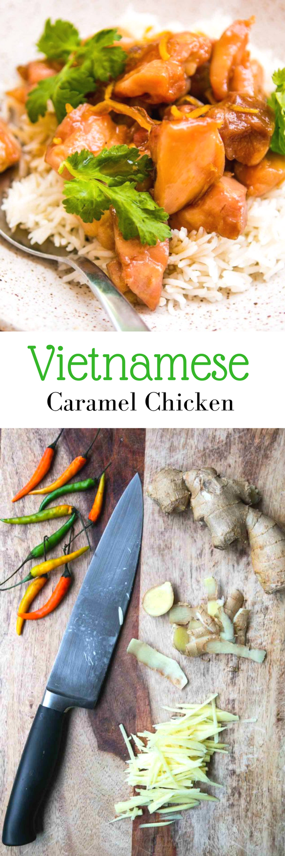 This easy stovetop Caramel Chicken recipe is a perfect dinner, quick to make and delicious to eat! A signature dish from The Slanted Door in San Francisco.
