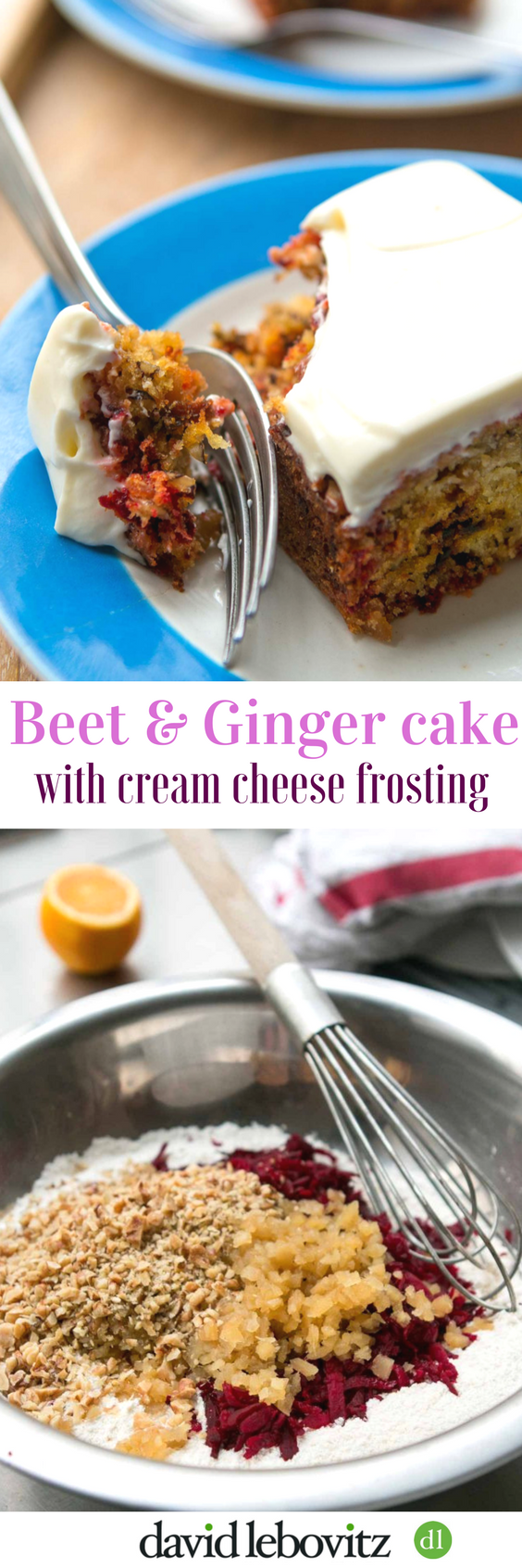 Beet and Ginger Cake with Cream Cheese Frosting - a delicious snack cake recipe!