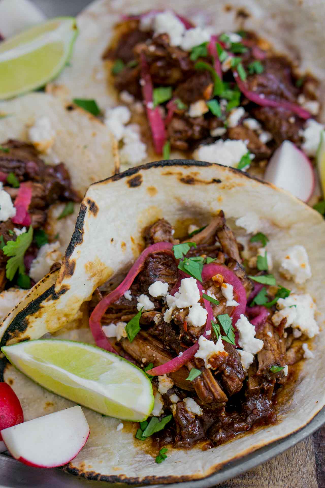 Slow simmered beef, great over rice or as a taco filling!