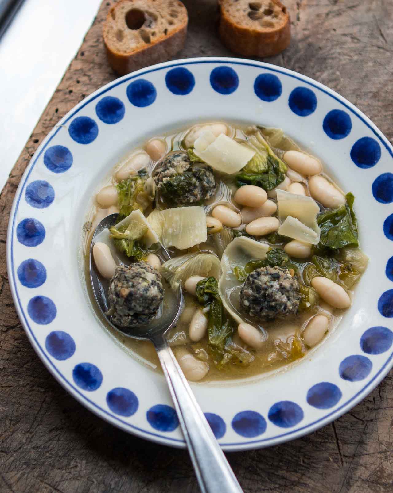Escarole Soup with Beans and Meatballs David Lebovitz