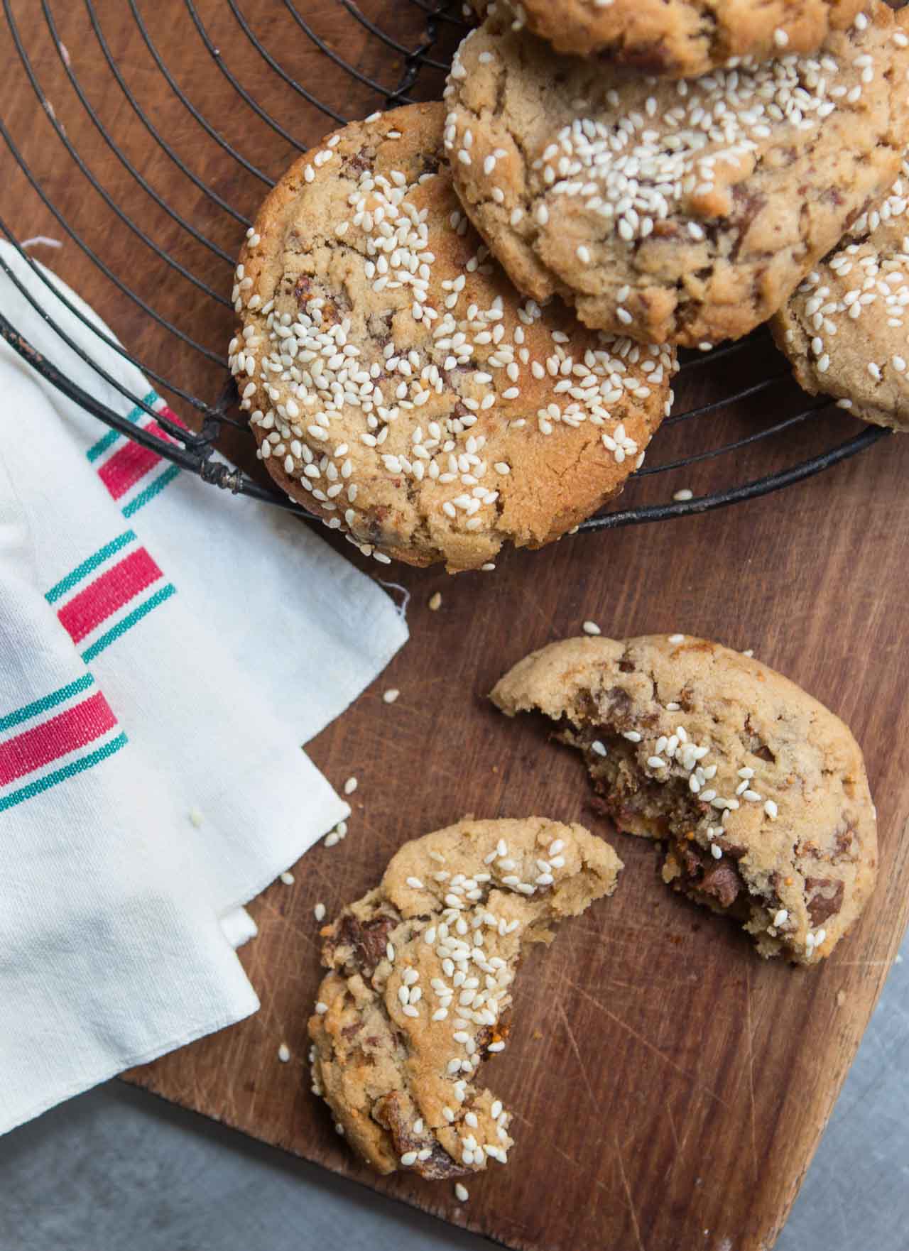 Fig, Tahini and Milk Chocolate Chip Cookies David Lebovitz